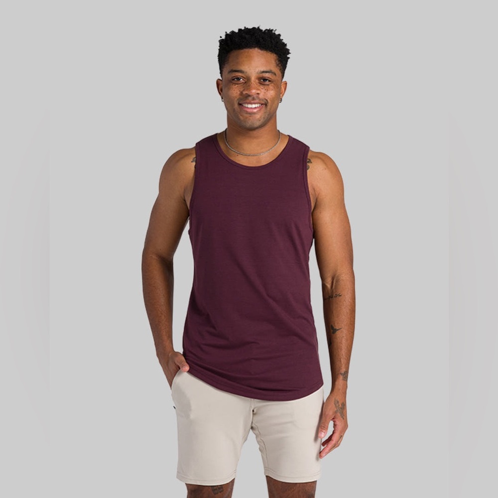 BYLT Signature Drop-Cut Tank Maroon Small‎ New With Tags